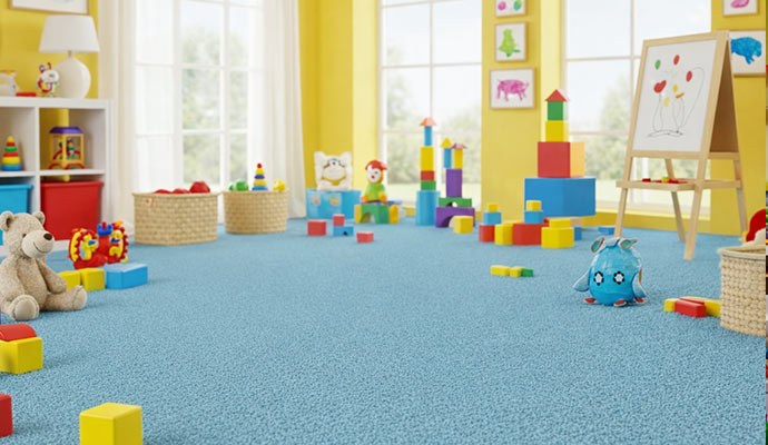 Clean carpet at daycare center