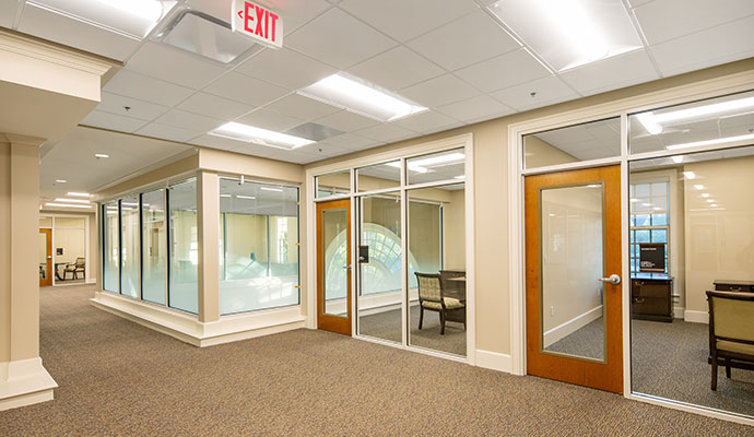 Clean carpet in commercial space