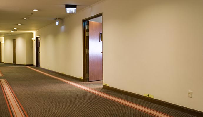 Clean carpet in hallway