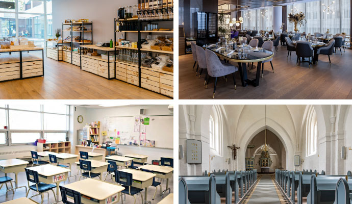 Collage of different types of businesses
