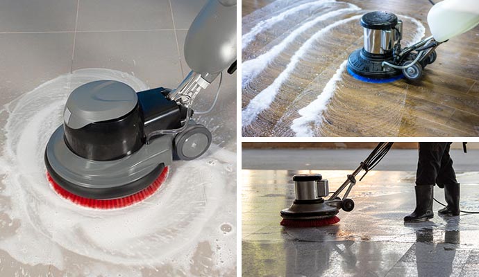 Collage of different types of floor cleaning services