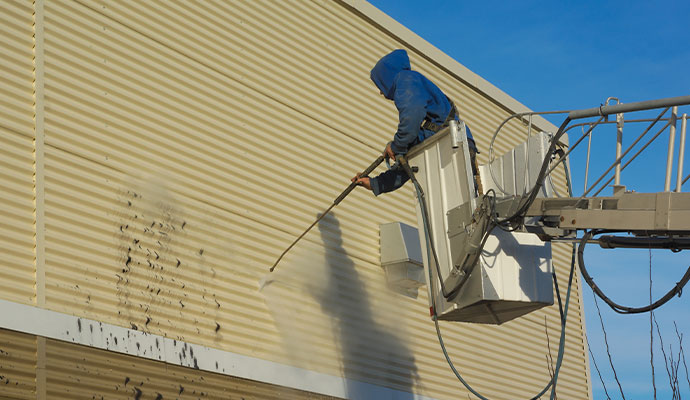 Commercial building pressure washing