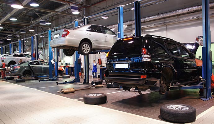 Automotive repair shop interior
