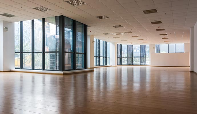 Clean commercial space floor