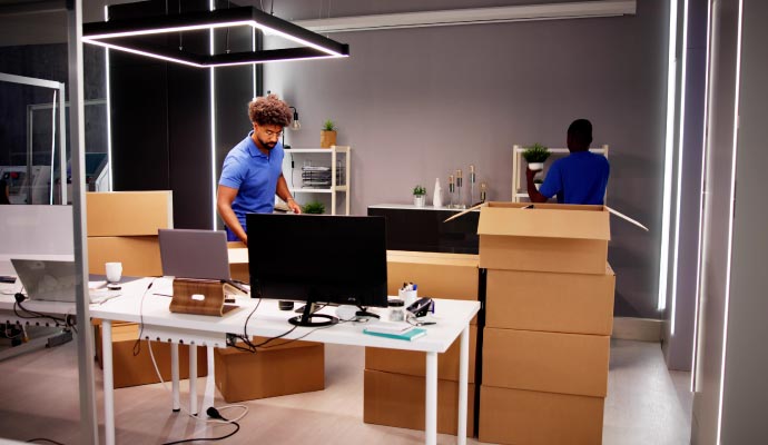 Content packout service in office