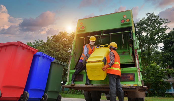 Trash pickup service for commercial area