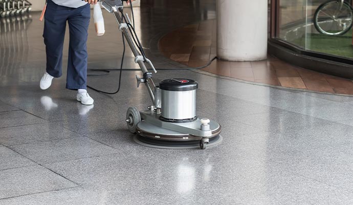 Commercial space floor cleaning service