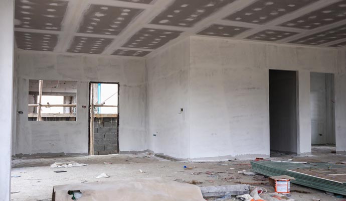 Under construction building interior