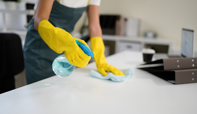 Day porter service in a commercial space