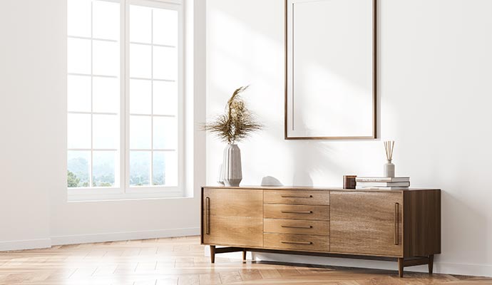 Beautiful clean and organized room interior