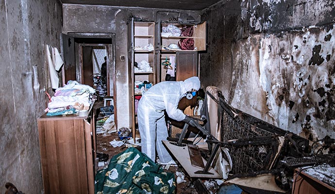 Fire damage cleanup