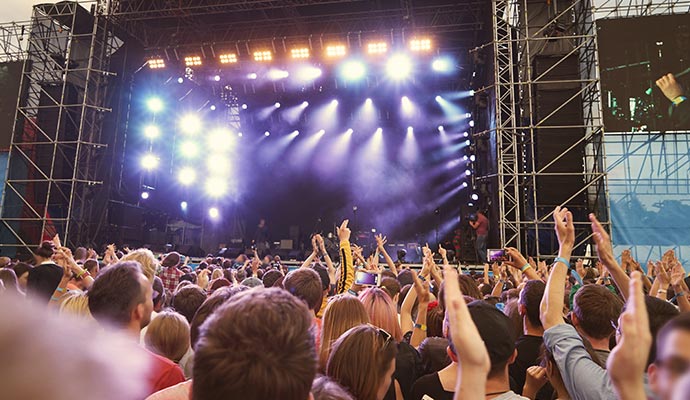 Very crowded music concert
