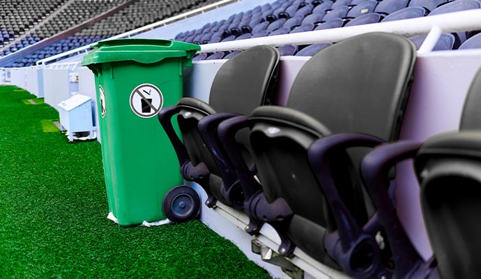 Stadium waste management and post-event cleanup