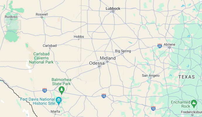 Valor Janitorial Midland Service Area Map