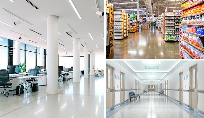 Cleaned floor of different industries