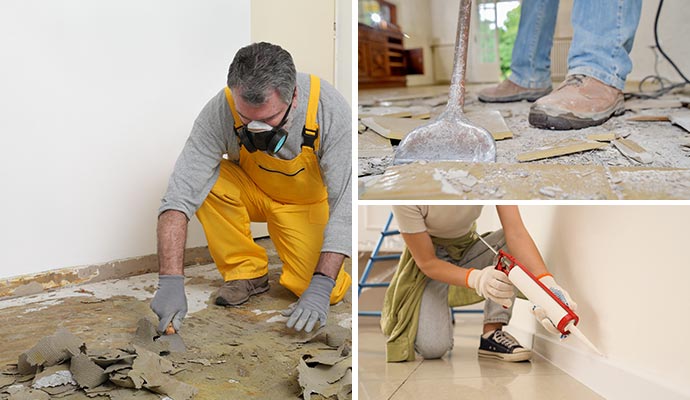 Collage of floor cleaning services