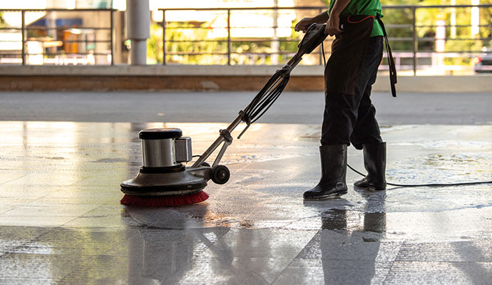 Commercial concrete floor cleaning service