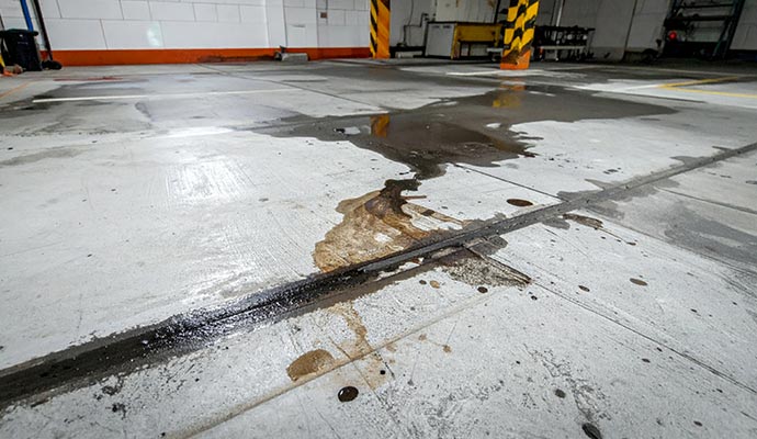 Oil damaged floor