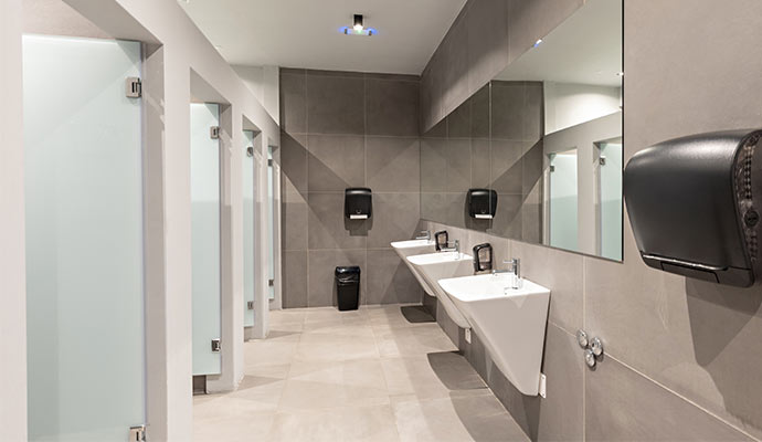 A clean public restroom