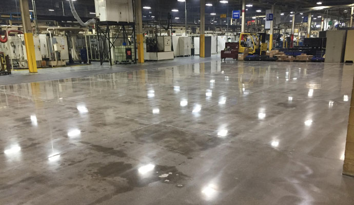 A clean warehouse floor