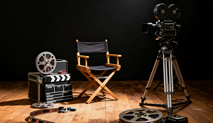 Classic film production set.