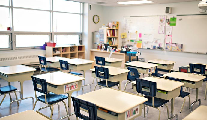 Clean classroom
