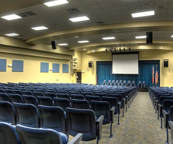 Clean school auditorium