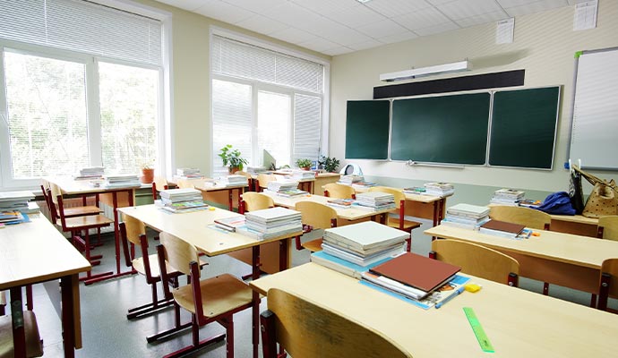 Clean school classroom