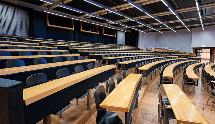 Clean university classroom