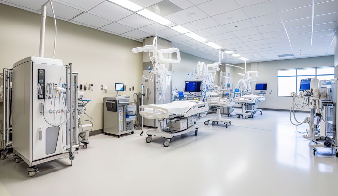 Interior view of a modern ER center