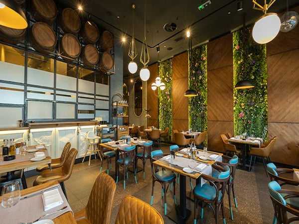 Nicely decorated restaurant