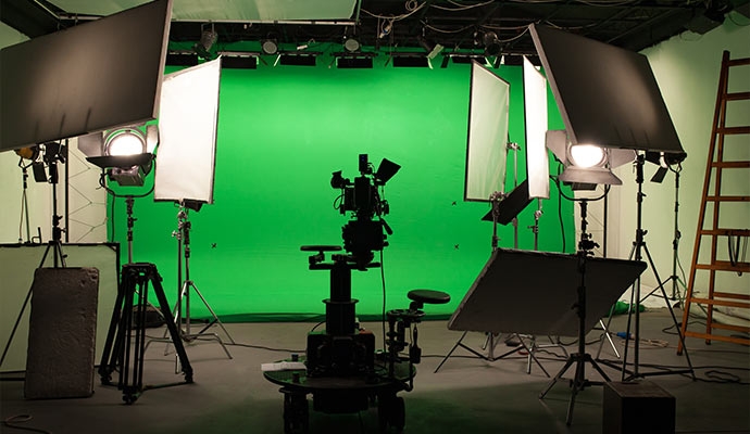 Professional movie production set.