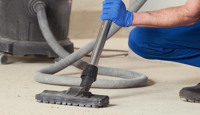 Professional surface cleaning with HEPA vacuum