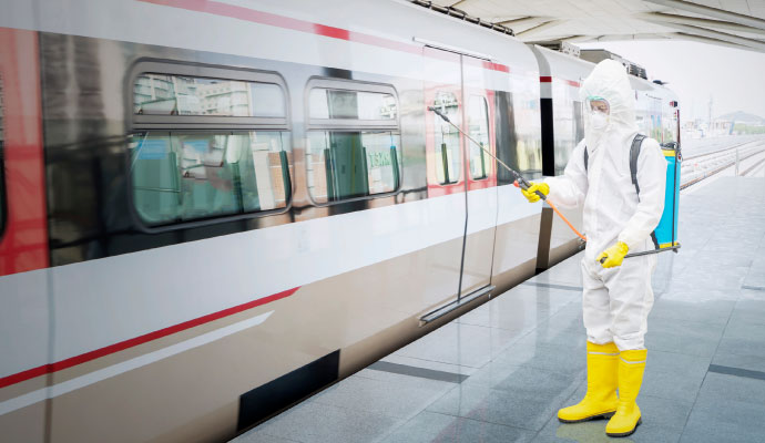 Train disinfecting service