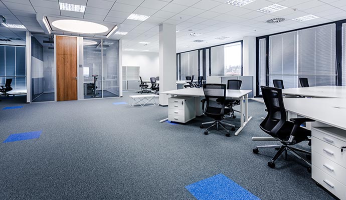 Clean carpet in office
