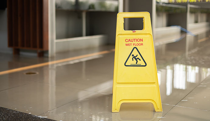 Wet floor caution sign