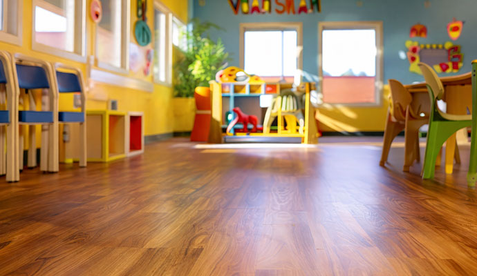 Laminate floor at daycare center