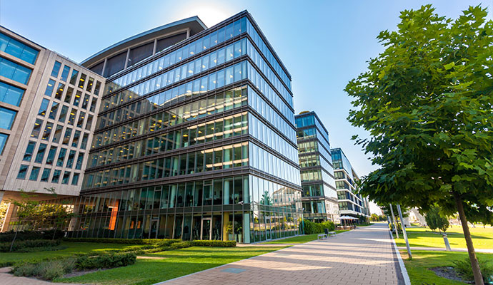 Modern commercial office building exterior