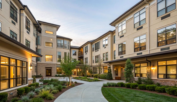 Modern multi family apartment building exterior