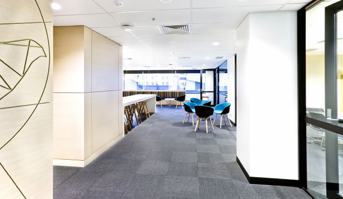 Office interior carpet flooring