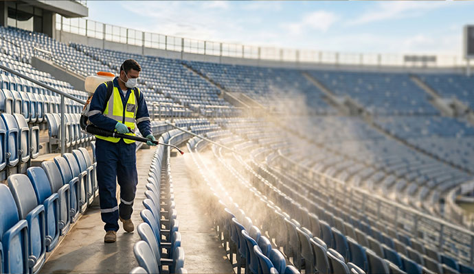 Stadium seating disinfection sanitizing service