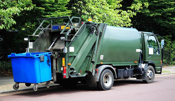 Trash pickup service van