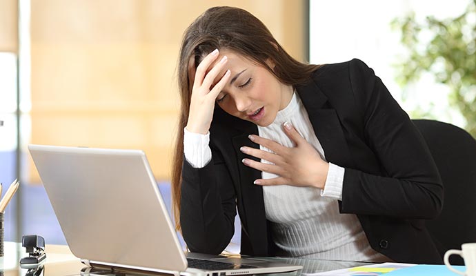 Woman experiencing health issues